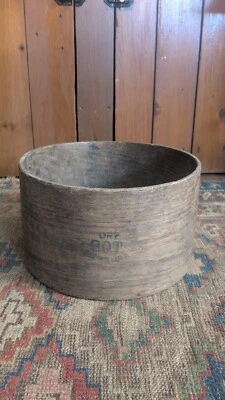 Antique Early Primitive Wood Stenciled 8Qt Grain Measure Bucket 12" Signed Frye - Image 1 of 4