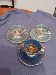 3 Set Alka Bavaria Germany Demitasse 22k Footed Cup& Saucers - Picture 1 of 15