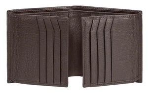 Echtes Nappaleder Rindsleder dick doppelte Kreditkarte Ausweis Klappe vierfach faltbar groß Bifo... - Bild 1 von 7