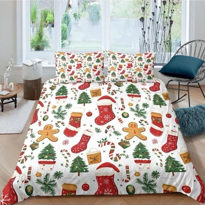 Christmas Duvet Cover Full Size Set - Extra Soft Full Duvet Cover with 2 Pillow  - Image 1 of 4