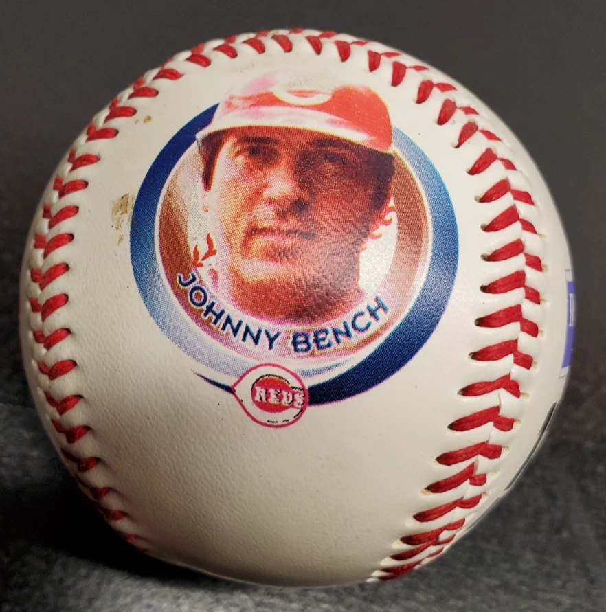 Cincinnati Reds Johnny Bench Stadium Give-Away Photo Baseball - Image 1 of 4