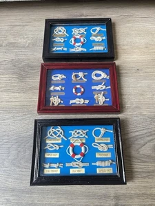 3 X Vintage Nautical Knots Shadow Boxes - Picture 1 of 5