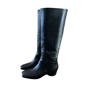 Vince Ramona Leder minimalistisch eckige Zehenpartie kniehohe Stiefel NEU Größe 7 - Bild 1 von 10
