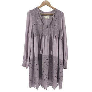 Anthropologie Spitze lila Oversize Tunika Kleid Large - Bild 1 von 5