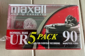 MAXELL Nastri Audiocassette Vuoti Bias Normale UR 90 Minuti Confezione da 5 SIGILLATI - Foto 1 di 4