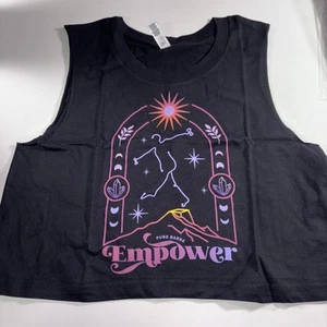 Pure Barre Empower Crop Tank Color: Black Size: L NEW! - Picture 1 of 3