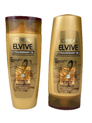 LOREAL PARIS ELVIVE EXTRAORDINARIO ACEITE CHAMPÚ Y ACONDICIONADOR PARA CABELLO MUY SECO Foto 1 de 4