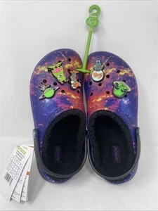 Crocs Ron English Area 54 Lined Clog Slip-On Black Boys Size 4 Kids J4 - Picture 1 of 4