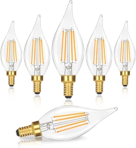 Dimmable E12 LED Candelabra Bulbs 40W Equivalent, 460LM Soft Warm White 2700K Ca - Picture 1 of 12