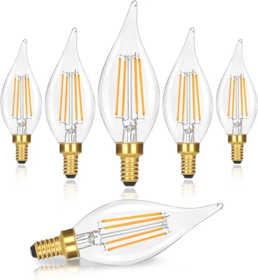 Dimmable E12 LED Candelabra Bulbs 40W Equivalent, 460LM Soft Warm White 2700K Ca - Image 1 of 4