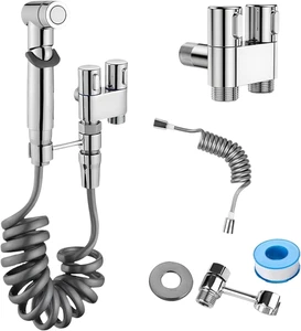 Hand-Bidet-Sprüher für WC, 1-In-2-Out Dual-Steuerventil, Mini-WC-Armatur - Bild 1 von 9