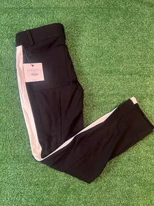 NWT BELYN KEY Alice Crop Commuter Golf Pants Size Small Onyx Black White - Picture 1 of 7