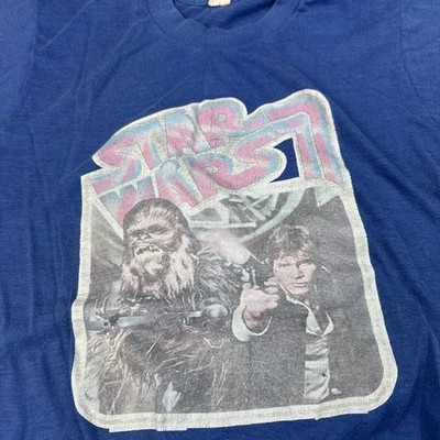 Camisa De Colección 1977 Star Wars Manga Corta Han Chewbacca Disco Burbuja Fuente RARA Foto 1 de 4