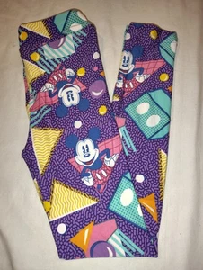 LuLaRoe Leggings Kids L/XL NWOT 1990's Style Pop Disney Mickey Mouse NEW OS - Picture 1 of 3