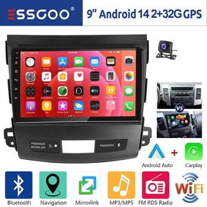 CarPlay For Mitsubishi Outlander 2006-2012 9" Android14 Car Stereo Radio 32G AHD - Foto 1 di 14