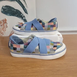 KEEN Size 8 Slip On Flats Checkered Multi Color Sneakers Elastic Ban Closure - Picture 1 of 8