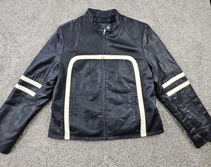 Chaqueta de cuero vintage Wilsons Máxima Moto negra café corredor grande para mujer - Imagen 1 de 17