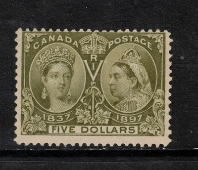 加拿大 #65 完好未铰边小型天然纸浆含 — 第 1/2 张图片