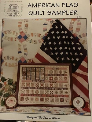 American Flag Quilt Sampler by Rosewood Manor cross stitch pattern New - Image 1 of 3