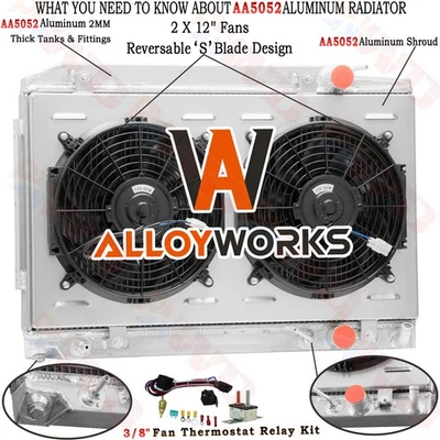 Ventilador de cubierta de radiador de 2 filas para 80-85 Mercedes-Benz R107 380 SL /C107 380 SLC 78-81 Foto 1 de 4