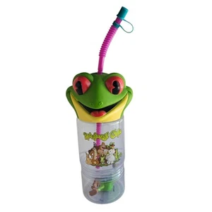 Rainforest Cafe Frog Souvenir Cup With Straw & Figure - Picture 1 of 7