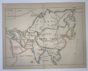 ASIA c.  1865 HANDWRITTEN MAP 19TH CENTURY - Picture 1 of 6