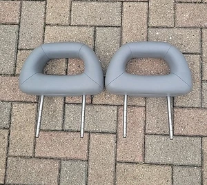 1999 VOLKSWAGEN BEETLE SET OF 2 GRAY SEAT HEAD REST USED Open Donut Style - Picture 1 of 9