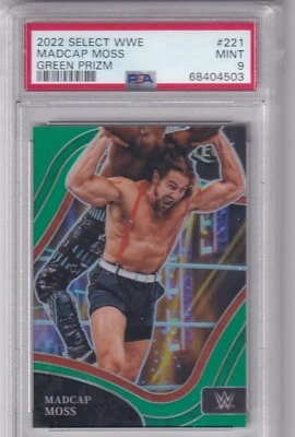 Riddick Madcap Moss 2022 Panini WWE Select Green Prizm Ringside 1/5 PSA 9 - Image 1 of 2