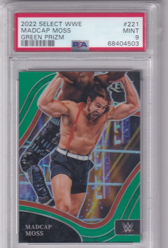 Riddick Madcap Moss 2022 Panini WWE Select Green Prizm Ringside 1/5 PSA 9 - Image 1 of 2