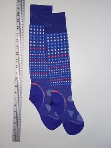SMARTWOOL Socks Women's Medium 7-9.5 Knee High Purple White Blues Peach Lt Wt