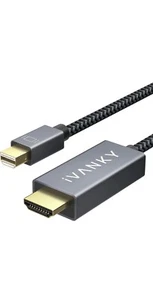 Cable Mini DisplayPort a HDMI 2M - iVANKY Nylon Trenzado y Gris Chapado en Oro - Imagen 1 de 8