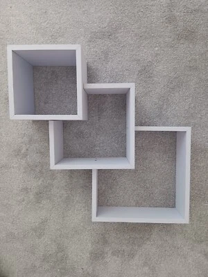 3-Cube Wall Shelves - White - Image 1 of 4