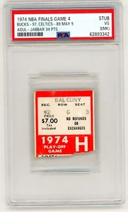 1974 NBA FINALS Milwaukee BUCKS BOSTON CELTICS TICKET STUB PSA 3 GAME 4 RARE ALT - Bild 1 von 2
