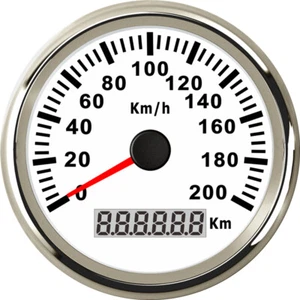 85mm white GPS speedometer 200km/h odo stainless for car truck marine golf carts - Picture 1 of 7