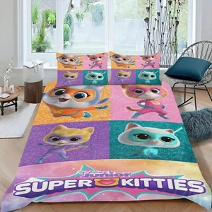 Juegos de cama de 3 piezas juegos de funda nórdica SuperKitties para todas las estaciones para niños ligeros - Imagen 1 de 6