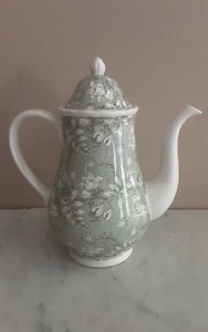 Royal Tudor, Velvet Pattern Green Coffee / Tea Pot By Grindley. England - Picture 1 of 3