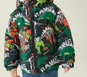Jungen-Winter Mantel mit coolem Cartoon-Dinosaurier-Print,134/140 (9-10 Jahre) - Bild 1 von 4