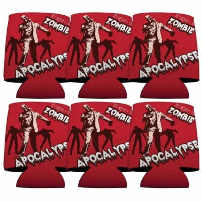 Zombie Apocalypse Halloween Can Cooler Set of 6 - FREE SHIPPING - Image 1 of 2