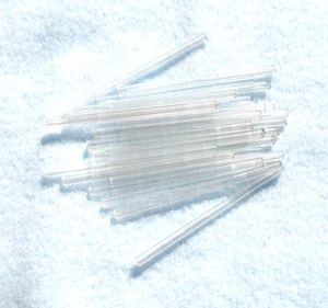 Czech 2" CLEAR STRAIGHT GLASS TUBE BUGLE BEADS 60 Total - Picture 1 of 2
