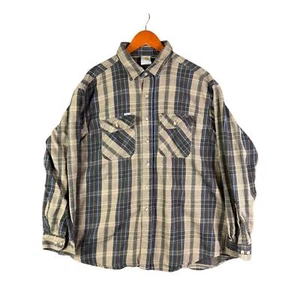Carhartt Plaid Flannel Long Sleeve Button Down Shirt Vintage 90s Brown Herren 2XL - Bild 1 von 9