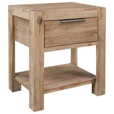 Nightstand with Drawer 40x30x48 cm Solid Acacia Wood vidaXL - image 1 of 4