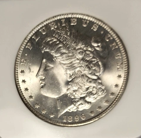 CHOICE 1896 MORGAN SILVER DOLLAR NGC MS-66 OH GORGEOUS  WHITE FROSTY GEM BU +++ Cover