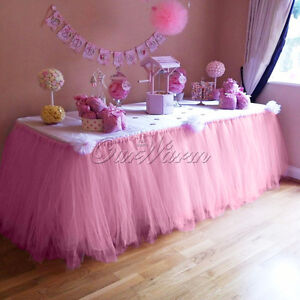 Table Skirt Tableware Cover Baby Shower Wedding Birthday Party Decor