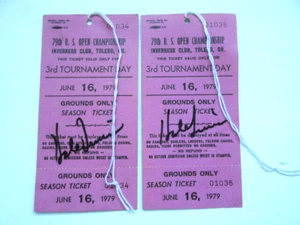 TWO Hale Irwin Signed Autographed 1979 US Open Ticket Stub Tournament Winner - Picture 1 of 9