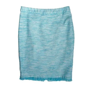 Trina Turk : NEW Tweed Linen Fringe Hem Pencil Skirt w Lace Trimmed Lining : 8 - Picture 1 of 9