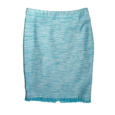 Trina Turk: НОВАЯ твидовая льняная юбка-карандаш с бахромой и кружевной отделкой: 8 - Изображение 1 из 4