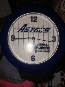 Rare~Houston Astros Baseball Wall Clock~Collectible Mothers Fathers Day Gift - Picture 1 of 2