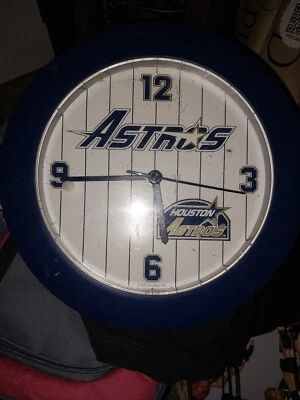 Rare~Houston Astros Baseball Wall Clock~Collectible Mothers Fathers Day Gift - Image 1 of 2