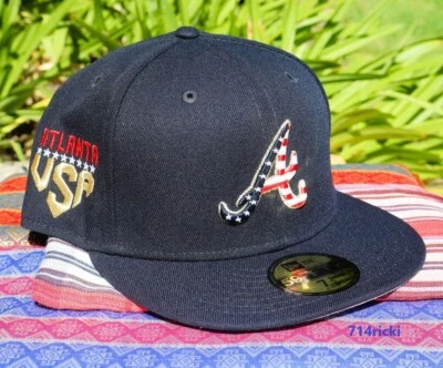 2023 MLB July 4th Atlanta Braves Fitted Hat New Era 59FIFTY On Field - Изображение 1 из 4