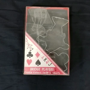 Vintage Fox Run Bridge Players Cookie Cutters Diamond Heart Club Spade Joker - Picture 1 of 11